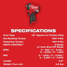 Milwaukee M12 FUEL Stubby 1/2 inch impact wrench in action for fast automotive fasteners