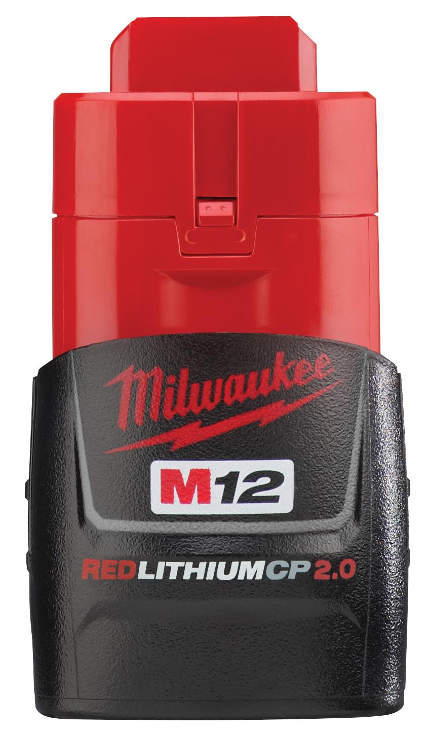 Milwaukee M12 REDLITHIUM 2.0 compact battery, designed for all-day cordless use
