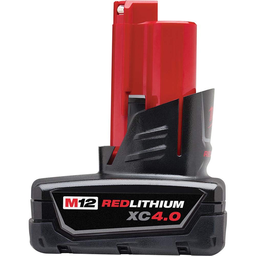 Milwaukee M12 REDLITHIUM starter kit includes battery and charger for versatile use.