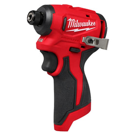 Milwaukee M12 Subcompact brushless gearcase close-up reveals durable construction.
