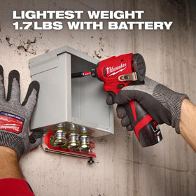 Milwaukee M12 Subcompact length 4.3 inches enables easy reach.