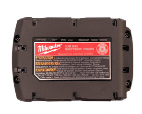 Milwaukee M18 1.5Ah battery in use demonstrates fade-free power