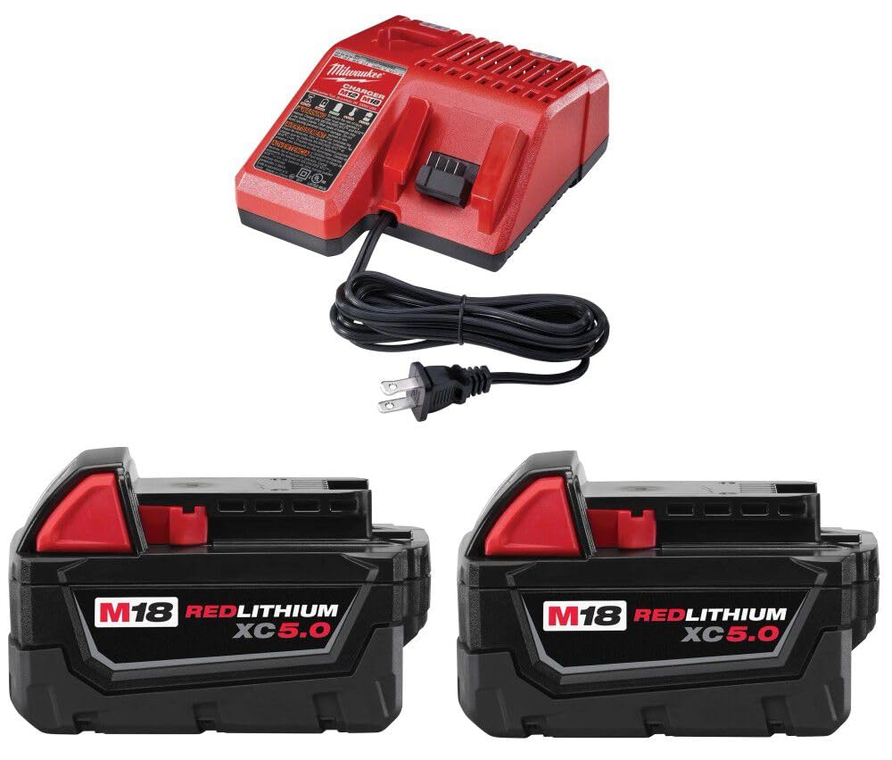 Milwaukee M18 5.0 battery two-pack starter kit delivers extended runtime and rugged durability