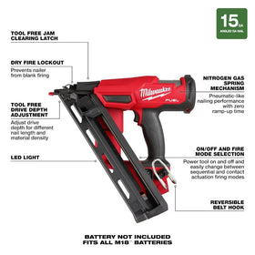 Milwaukee M18 FUEL 15-Gauge Finish Nailer sequential actuation for controlled nailing