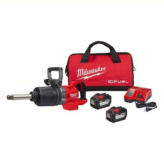Milwaukee M18 FUEL 1 in. D-handle extended anvil for powerful lug nut work.