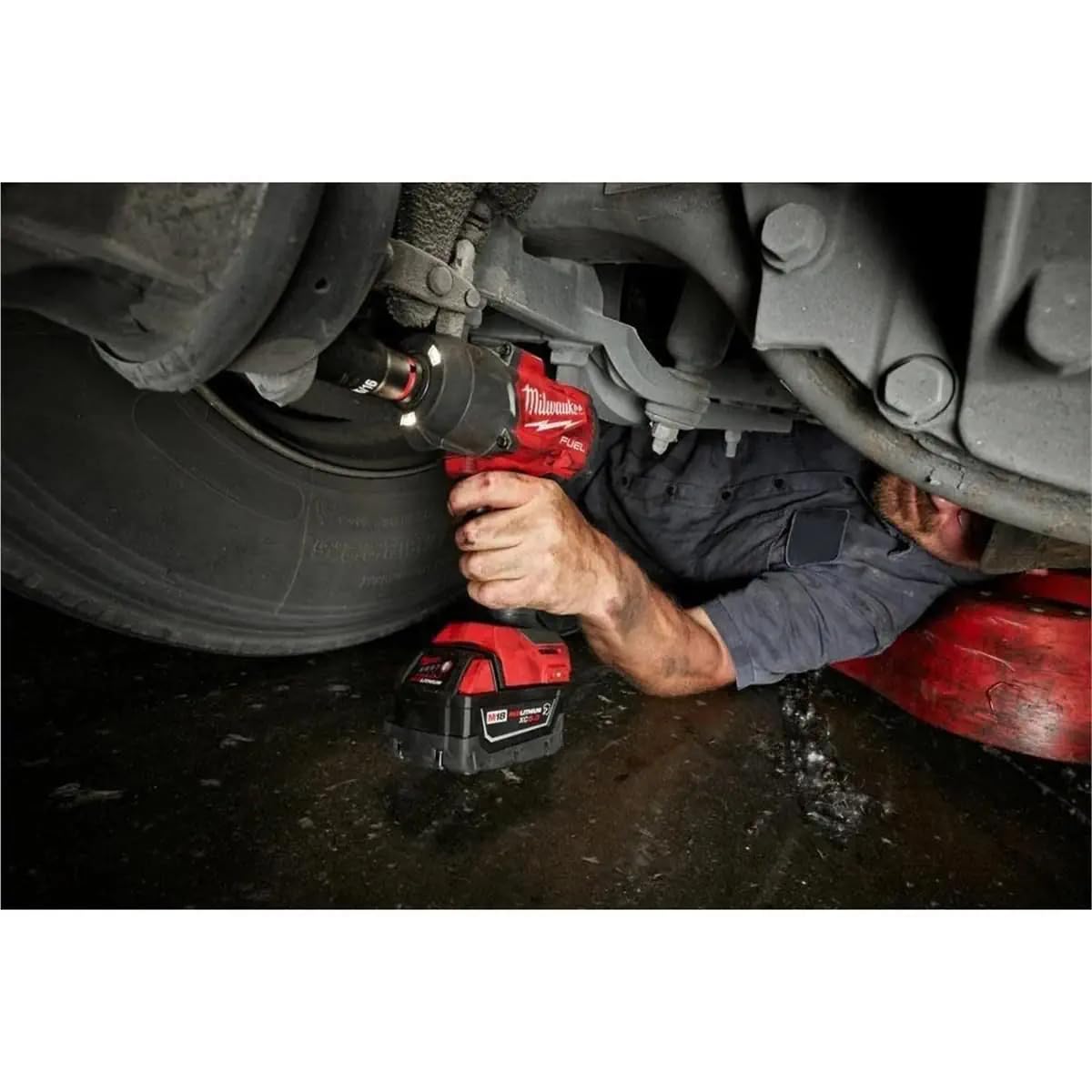 Milwaukee M18 FUEL automotive kit laid out for an efficient workflow.