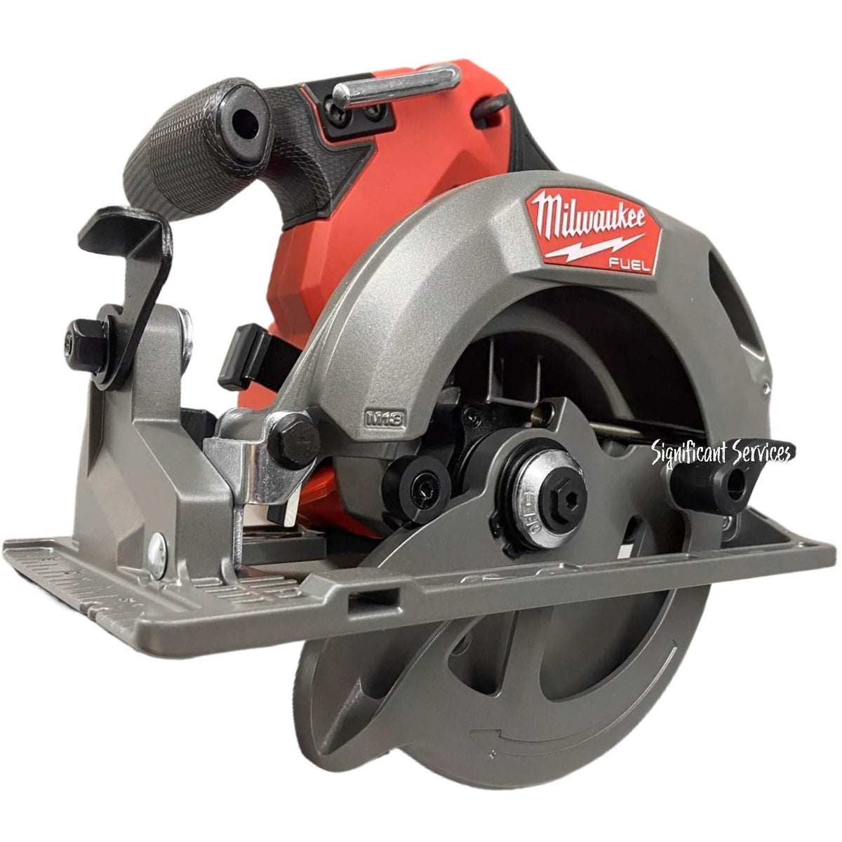 Milwaukee M18 FUEL brushless motor close-up highlighting efficient cutting power