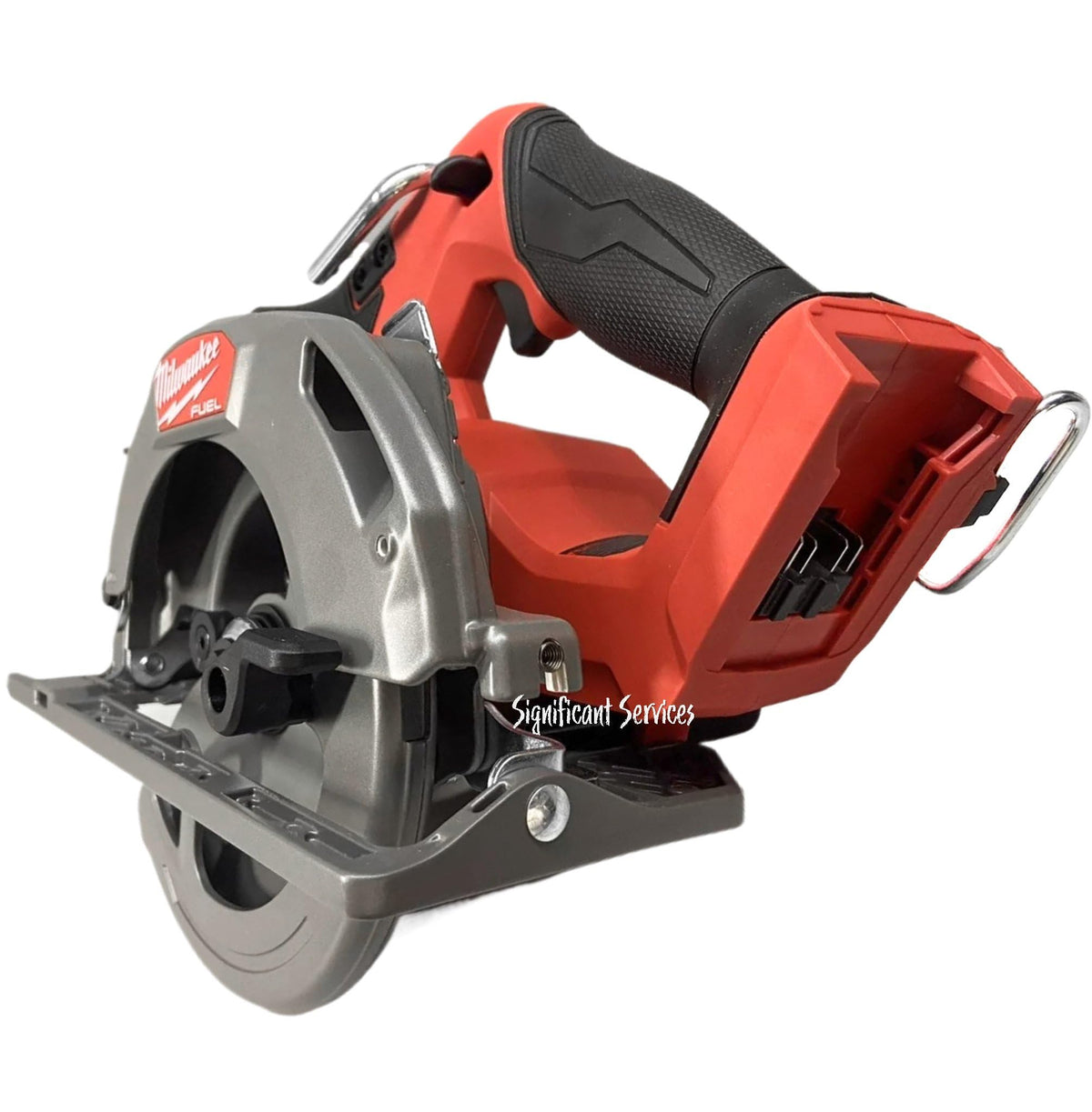 Milwaukee M18 FUEL compact base plate detail for precise straight cuts