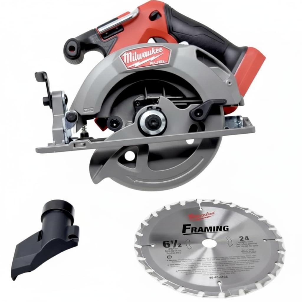 Milwaukee M18 FUEL cordless saw in action on wood