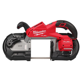 Milwaukee M18 FUEL Deep Cut Band Saw front view highlighting compact design for tough cuts