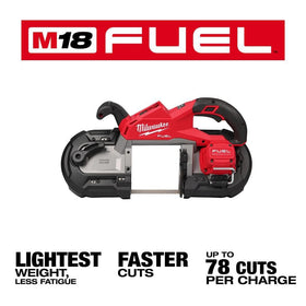 Milwaukee M18 FUEL Deep Cut Band Saw side profile emphasizing balanced weight and precise handling