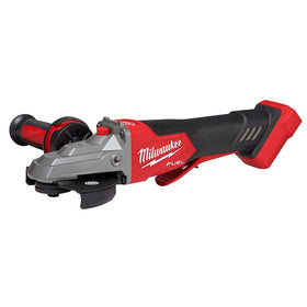 Milwaukee M18 FUEL flathead grinder reaching into tight spaces with a low-profile head