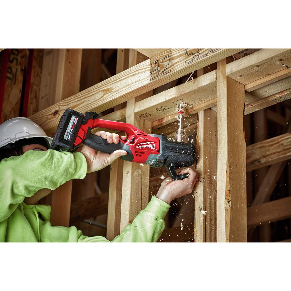 Milwaukee M18 FUEL Hole Hawg ergonomic handle minimizes fatigue during long jobs.