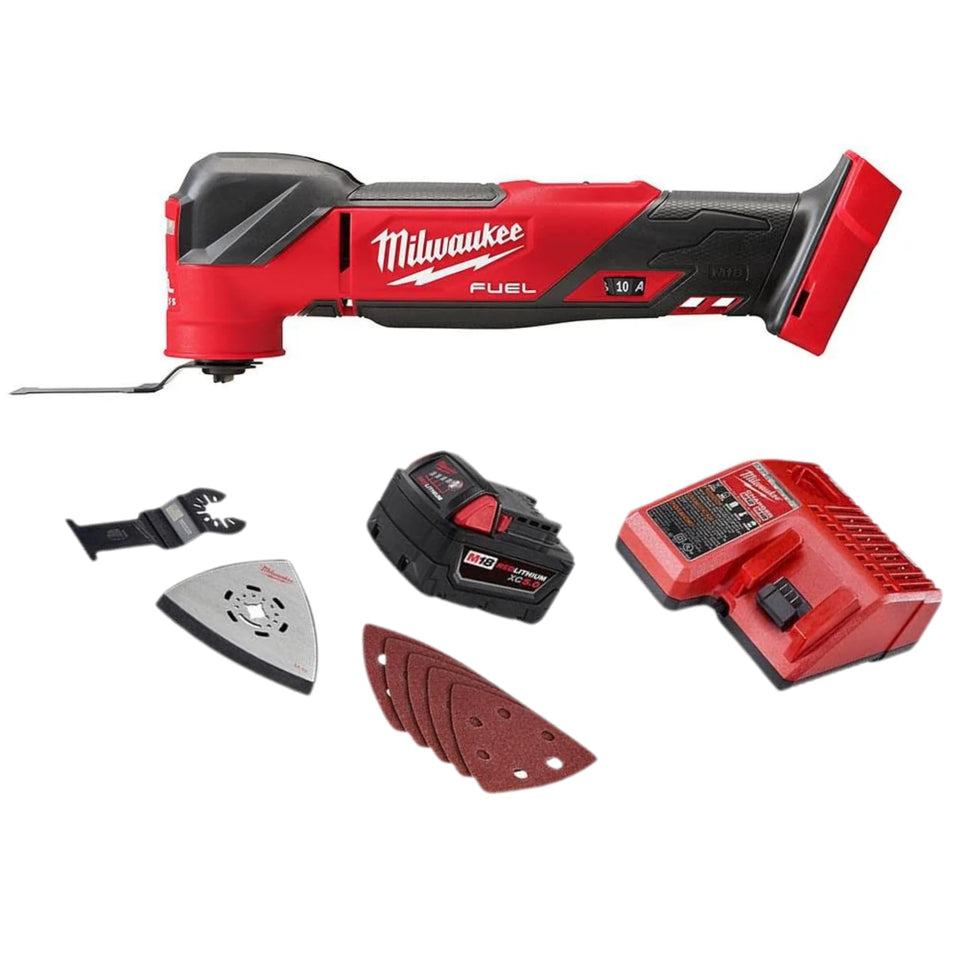 Milwaukee M18 FUEL Oscillating Multi-Tool in use for precise trim cuts