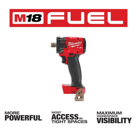 Milwaukee M18 FUEL pin-detent impact wrench ensuring secure socket retention.