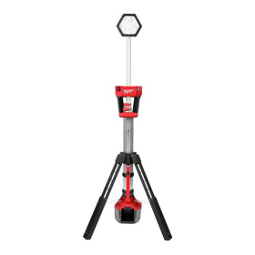 Milwaukee M18 Rocket dual power tower light brightens the work area with even illumination