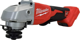 Milwaukee M18 TRADE paddle switch grinder for easy power control.