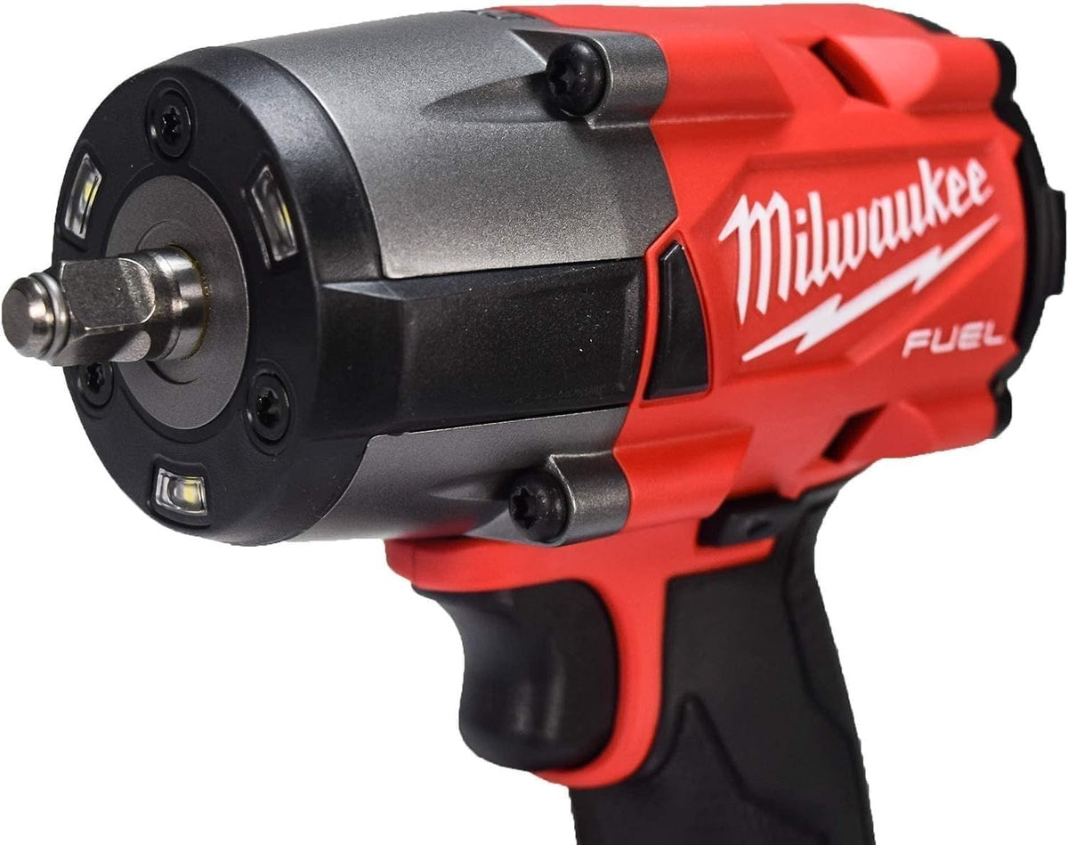 MILWAUKEE mid-torque impact wrench showing brushless motor for efficiency and longevity.