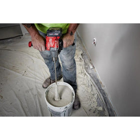 Milwaukee Mud Mixer brushless motor delivers efficient performance.