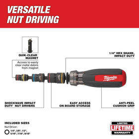 Milwaukee Multi-Nut Driver removable hex shank for tool-powered versatility