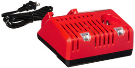On-site setup with Milwaukee battery and charger delivering fade-free power