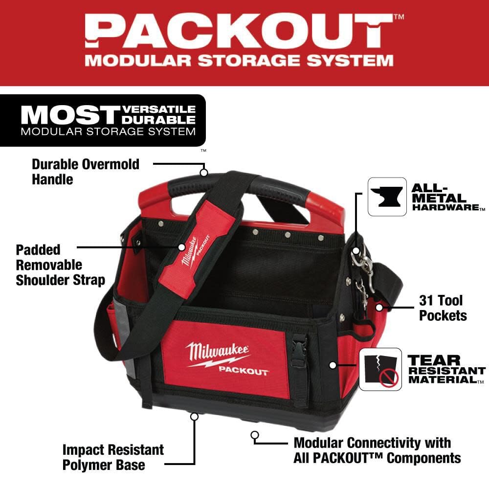 Milwaukee Packout all-metal hardware ensures reliable closures and durability