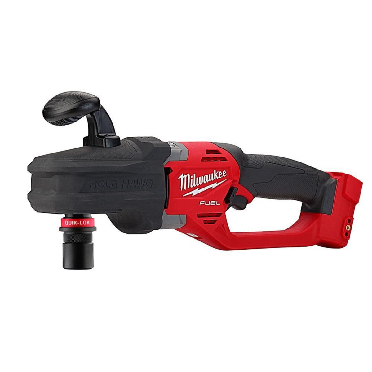 Milwaukee QUIK-LOK chuck facilitates fast bit changes for carpentry tasks.