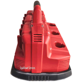 Milwaukee rapid charge station docked setup reduces cable clutter for pros
