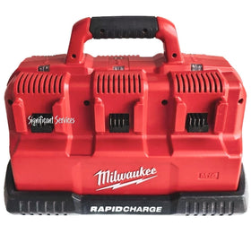 Milwaukee rapid charge station front view, quick charging for M12 and M18 batteries