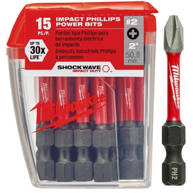 Milwaukee Shockwave 2in power bit Phillips two closeup highlights durability and tip precision