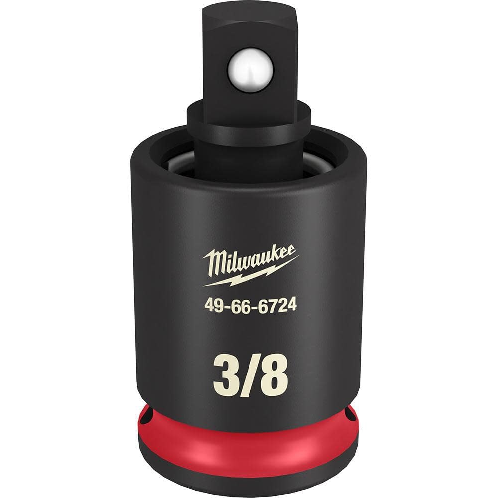 Milwaukee Shockwave 3/8-inch drive socket body; forged impact steel for high-torque durability.