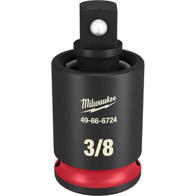 Milwaukee Shockwave 3/8-inch drive socket body; forged impact steel for high-torque durability.