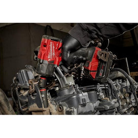 Milwaukee Shockwave socket dual-hole design with groove for easy attachment.