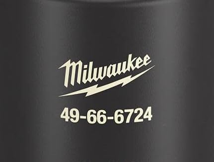 Milwaukee Shockwave socket markings; wear-resistant diameter indicators for quick size checks.