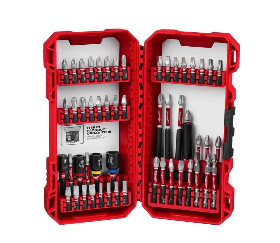 Milwaukee Shockwave 54-piece driver bit set for high-torque impact use and long wear