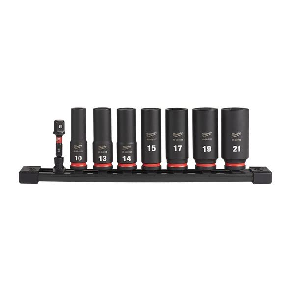 Milwaukee SHOCKWAVE 8pc metric deep 6-point sockets for automotive work