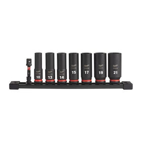Milwaukee SHOCKWAVE 8pc metric deep 6-point sockets for automotive work