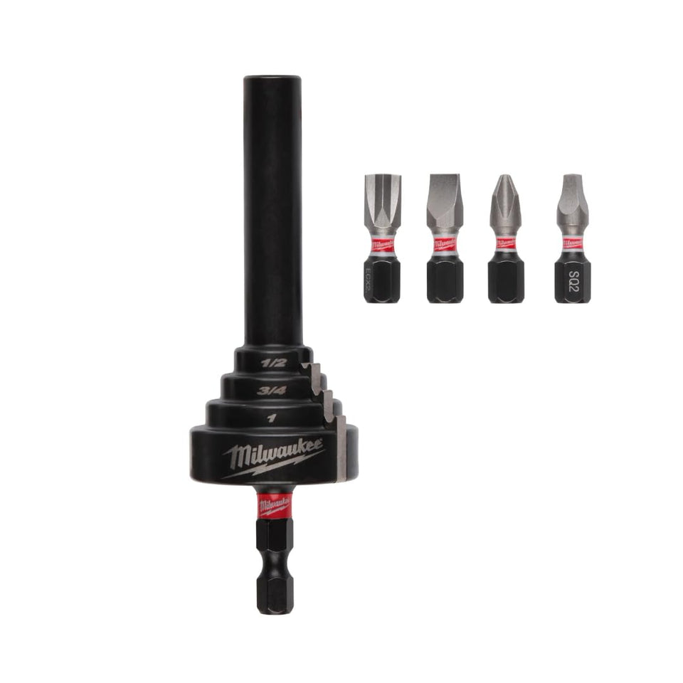 Milwaukee Shockwave conduit reaming bit holder keeps bits organized and ready for quick on-the-job use