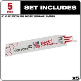 Milwaukee Torch blade 5-pack ready for demolition and remodeling projects.
