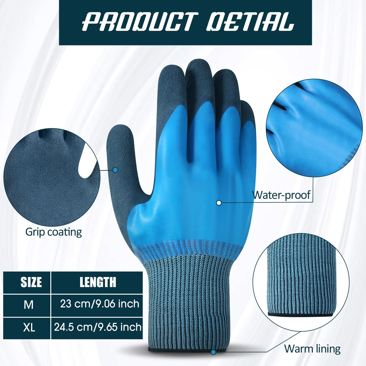 Mimorou blue gloves provide non-slip grip for tools and shovels