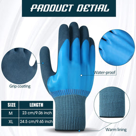 Mimorou blue gloves provide non-slip grip for tools and shovels