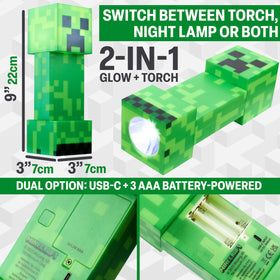 Minecraft Creeper Torch handheld flashlight mode for quick tasks