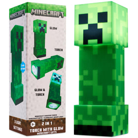 Minecraft Creeper Torch night light close-up showing the glow