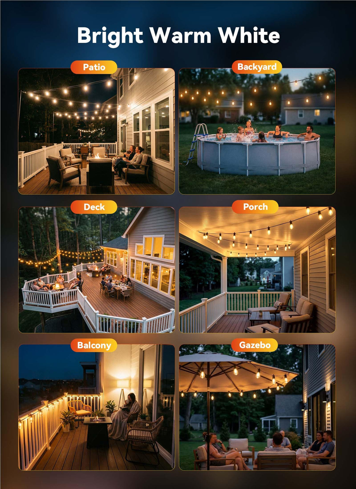 Minetom easy-hang design with two hooks simplifies hanging on porches and pergolas.
