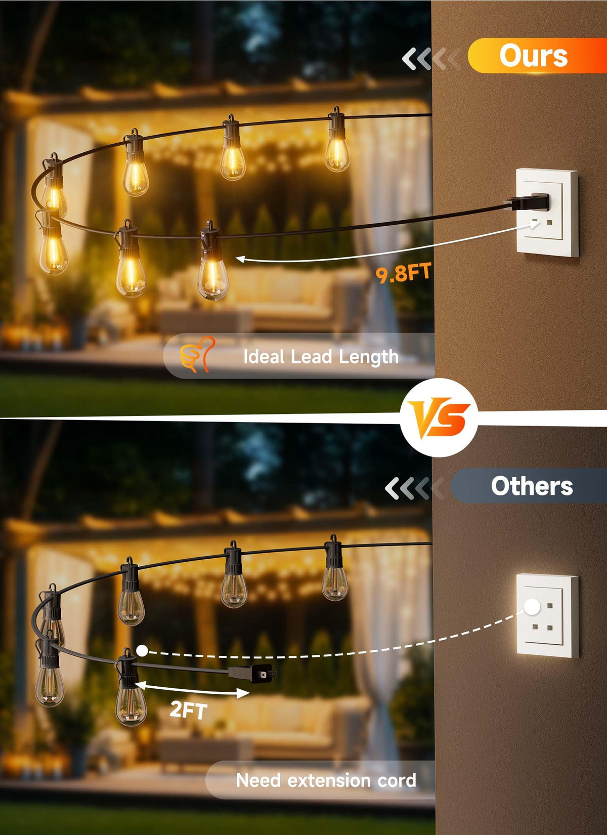 Minetom garden and cafe décor lights create inviting outdoor spaces.