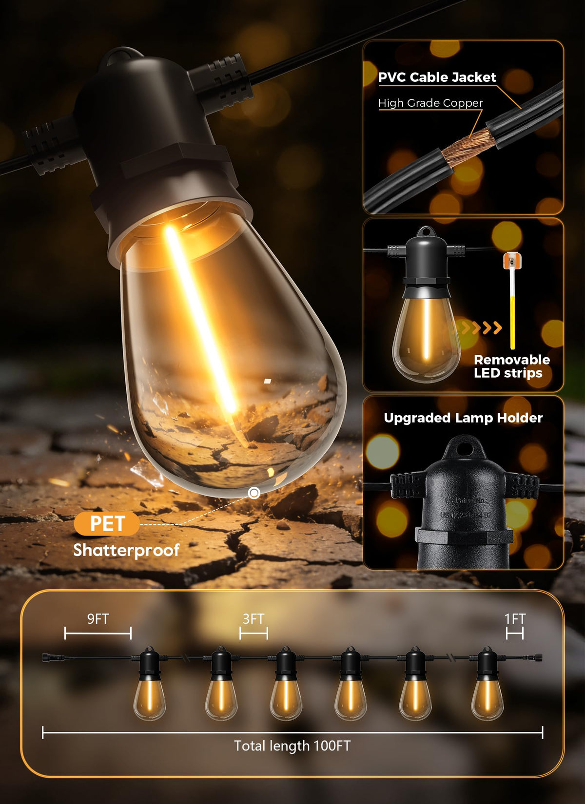 Minetom IP65 weatherproof design stands up to rain and wind