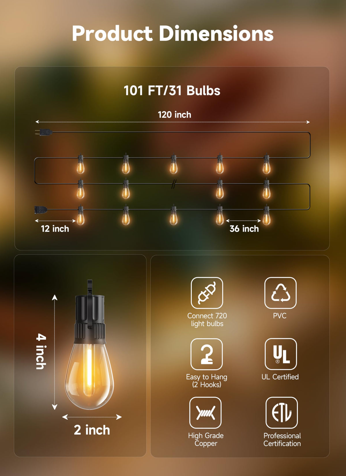 Minetom long-lasting lighting reduces bulb changes and maintenance needs.