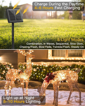 Minetom outdoor solar lights on garden tree, IP65 waterproof for year-round use