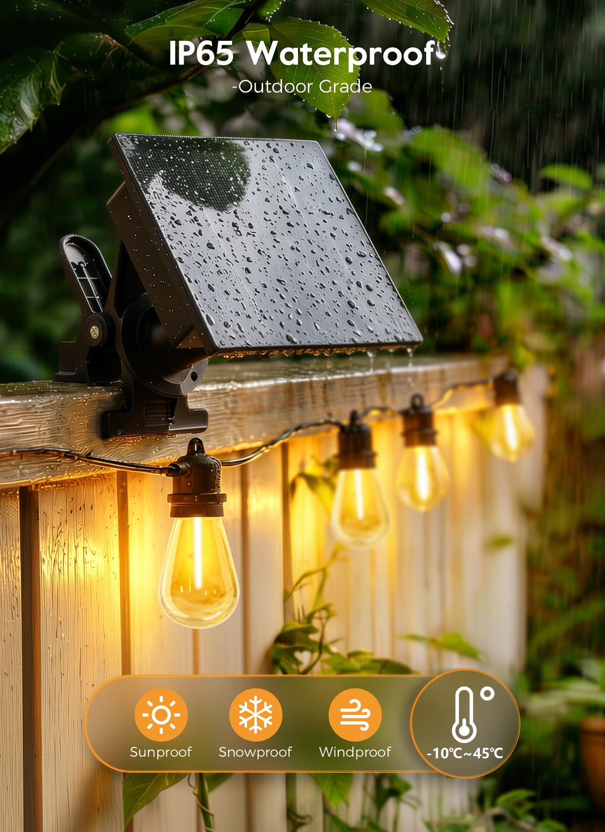 Minetom remote-control lights offer adjustable brightness for outdoor patios.