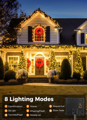 Minetom outdoor string lights easy DIY installation with ground stake included.